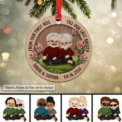 Personalized Old Couple Custom Ornament Lover Married Gift