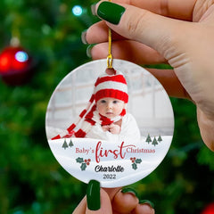 Personalized Ornament Baby's Boy First Christmas Tree