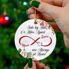 Personalized Ornament Couple Side By Side Floral