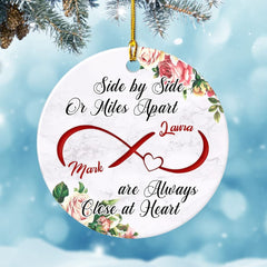 Personalized Ornament Couple Side By Side Floral