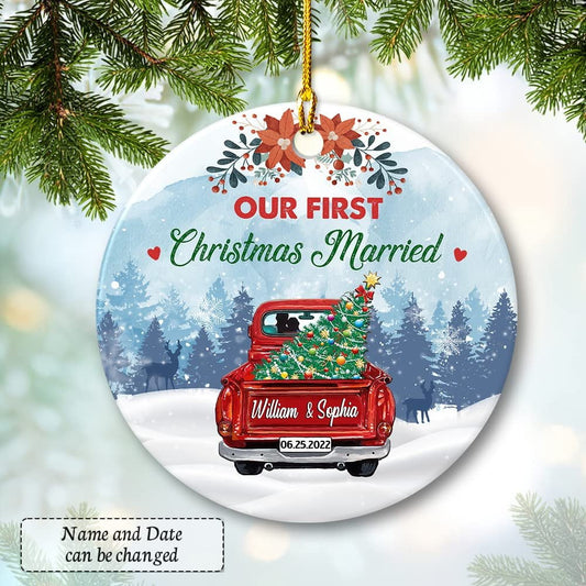 Personalized Ornament First Xmas Ornament Red Truck