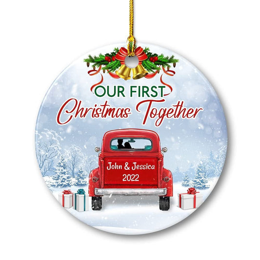 Personalized Ornament First Xmas Together Red Truck