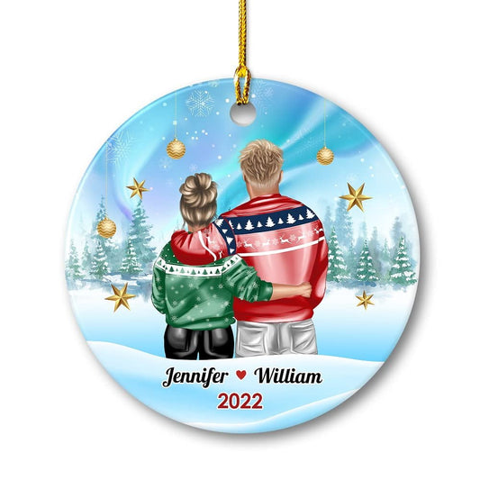 Personalized Ornament For Young Couple Ceramic Best Gift