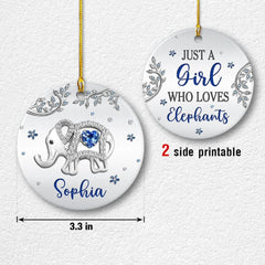 Personalized Ornament Just A Girl Who Loves Elephant