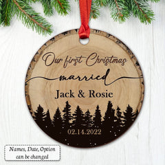 Personalized Ornament Newlyweds First Christmas Couple