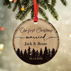 Personalized Ornament Newlyweds First Christmas Couple