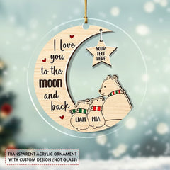 Personalized Ornament Polar Bear Family Christmas Gift
