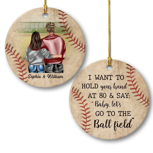 Personalized Ornament Young Couple Baseball Lovers Gift