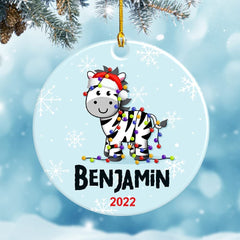 Personalized Ornament Zebra Baby Boy Christmas Gift