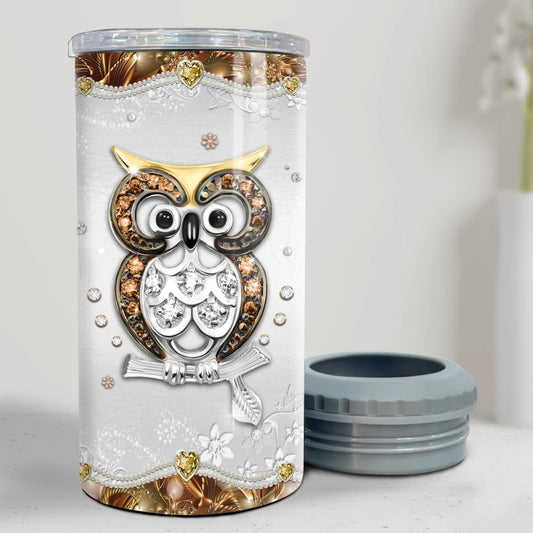 Personalized Owl Can Cooler Jewelry Style For Woman Sister Girl
