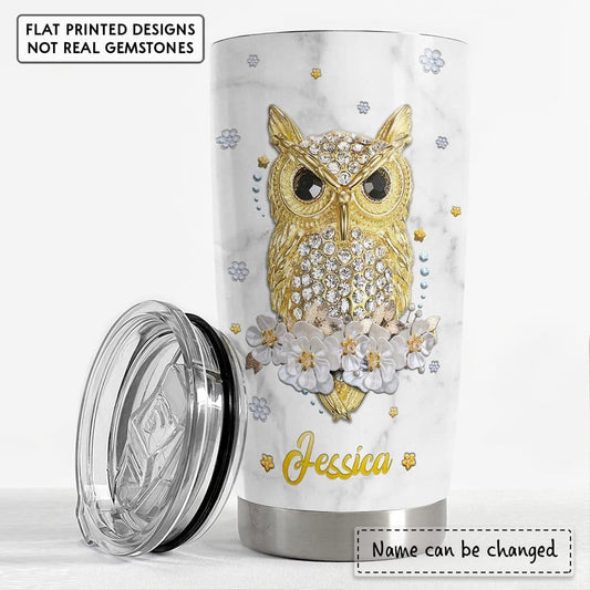 Personalized Owl Tumbler Jewelry Style Girl Loves Owls Lover Animal