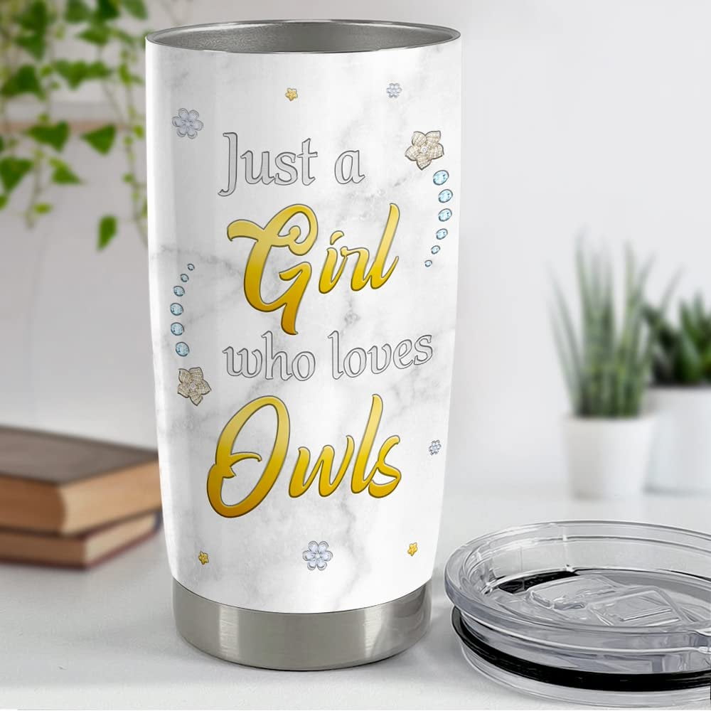 Personalized Owl Tumbler Jewelry Style Girl Loves Owls Lover Animal