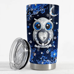Personalized Owl Tumbler Jewelry Style Glitter For Animal Lover