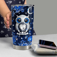 Personalized Owl Tumbler Jewelry Style Glitter For Animal Lover