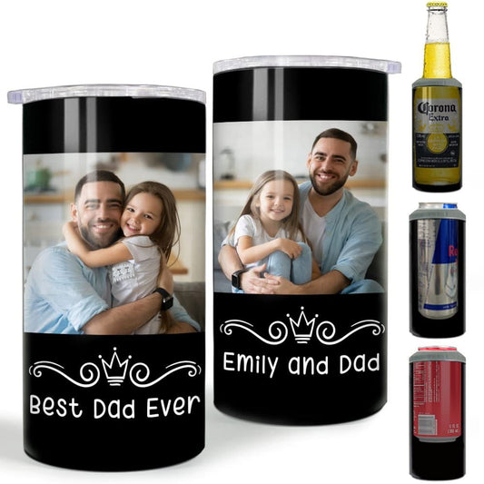 Personalized Photo Can Cooler For Dad Custom Photo For Father