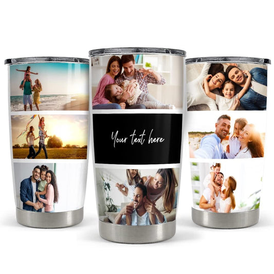 Personalized Photo Collage Tumbler For Family Dad Mom Mother Father