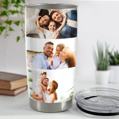 Personalized Photo Collage Tumbler For Family Dad Mom Mother Father