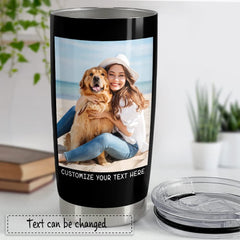 Personalized Photo of Dog Tumbler For Dog Mom Dog Dad Lover Animal