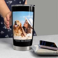 Personalized Photo of Dog Tumbler For Dog Mom Dog Dad Lover Animal