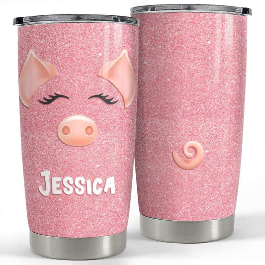 Personalized Pig Tumbler Cute Gift For Friends For Animal Lover