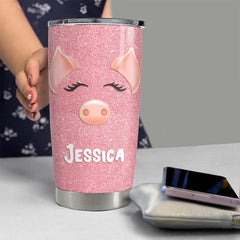 Personalized Pig Tumbler Cute Gift For Friends For Animal Lover
