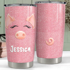 Personalized Pig Tumbler Cute Gift For Friends For Animal Lover
