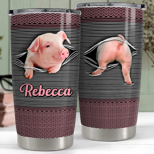 Personalized Pig Tumbler Funny Gift For Friend For Animal Lover