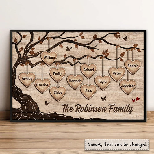 Personalized Poster Family Tree Customized Multiple Names