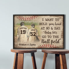 Personalized Poster For Baseball Couple