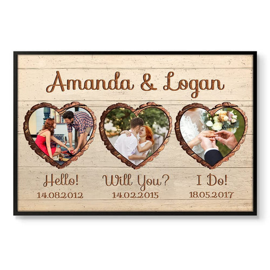 Personalized Poster For Couple Hello Will You I Do