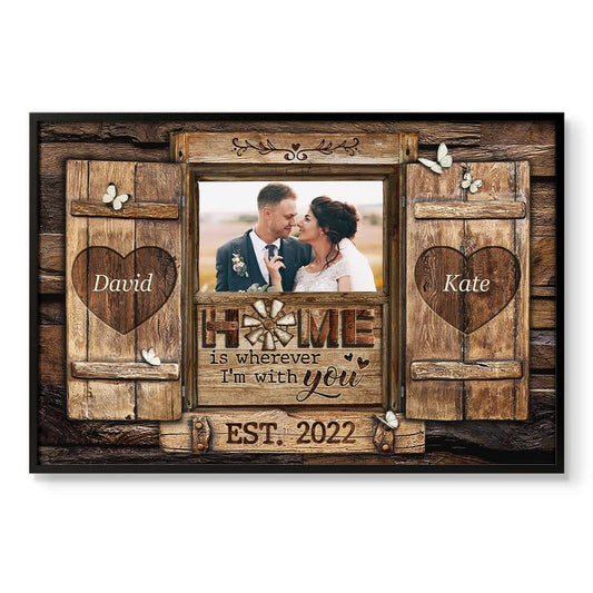 Personalized Poster For Couple Home Is Where I Am With You