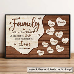 Personalized Poster For Family Member Name With Heart