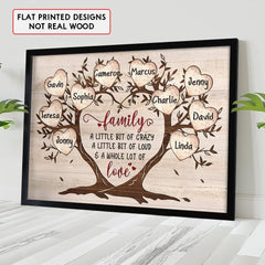 Personalized Poster For Family Tree Of Hearts Custom Name
