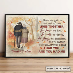 Personalized Poster For Old Couple I Had You And You Had Me