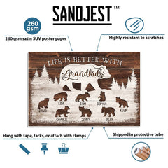 Personalized Poster Life Is Better With Grandkids For Bear Grandparent