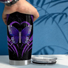 Personalized Purple Butterfly Tumbler Glitter For Animal Lover
