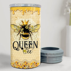Personalized Queen Bee Can Cooler Best Gift For Animal Lover