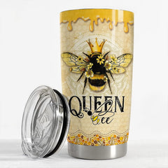 Personalized Queen Bee Tumbler Mandala Drawing For Animal Lover