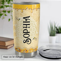 Personalized Queen Bee Tumbler Mandala Drawing For Animal Lover