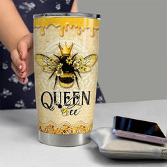Personalized Queen Bee Tumbler Mandala Drawing For Animal Lover