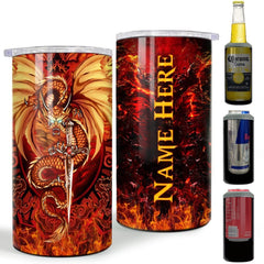 Personalized Red Dragon Can Cooler Men Father Best Gift For Dad