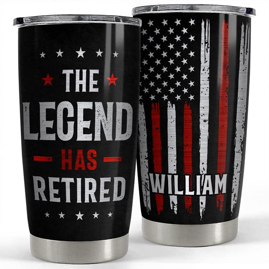 Personalized Retired Tumbler Retirement American Flag For Coworker
