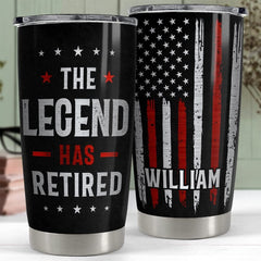 Personalized Retired Tumbler Retirement American Flag For Coworker