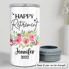 Personalized Retirement Gift Can Cooler Happy Retirement For Coworker