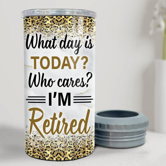 Personalized Retirement Gift Can Cooler Lady Retired For Coworker