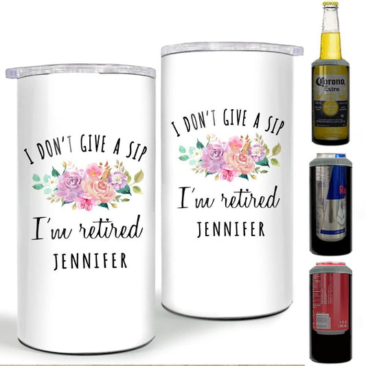 Personalized Retirement Gift Can Cooler With Lid For Coworker Office