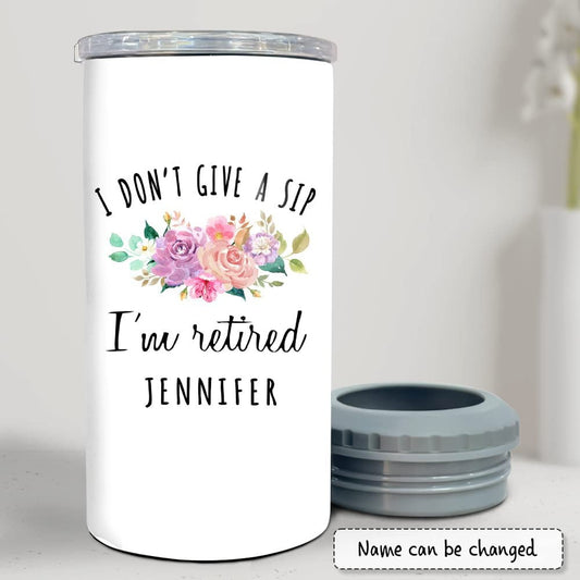 Personalized Retirement Gift Can Cooler With Lid For Coworker Office