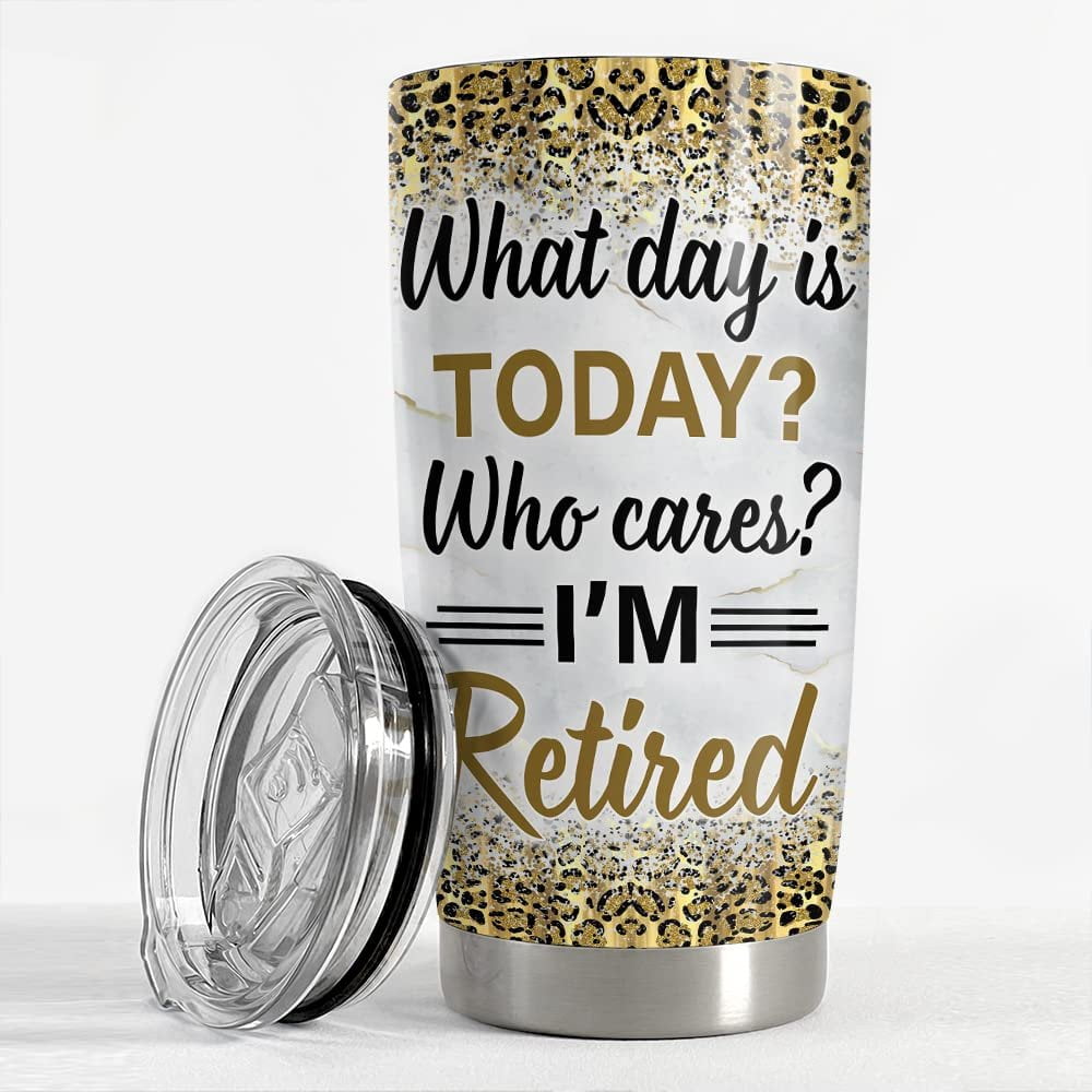 Personalized Retirement Gift Tumbler Lady Retired For Coworker Office