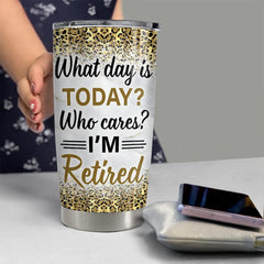 Personalized Retirement Gift Tumbler Lady Retired For Coworker Office
