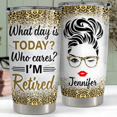 Personalized Retirement Gift Tumbler Lady Retired For Coworker Office